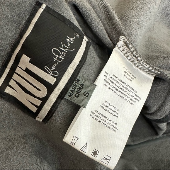 Kut From The Kloth Tayanita Gray Cascade Collar Faux Suede Jacket Size Small - Picture 14 of 14